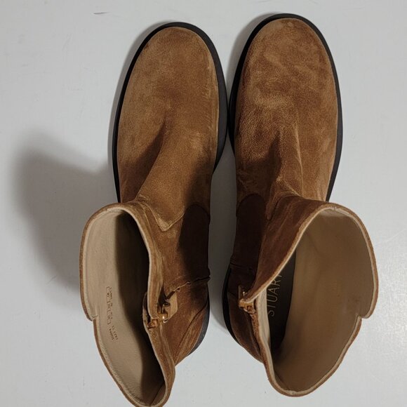 NEW Stuart Weitzman 5050 Bold Zip Boots Womens 9.5 Brown Suede Contemporary - Picture 4 of 9